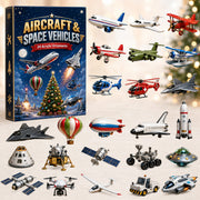 CHRISTMAS KICKOFF 40% OFF - Aircraft & Space Vehicles Advent Calendar 2026 - 24-Day Festive Countdown, Acrylic Charms Blind Box - Gift For Kids, Family & Friends