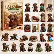 CHRISTMAS KICKOFF 40% OFF - Chocolate Labrador Life Advent Calendar 2026 - 24-Day Festive Countdown, Acrylic Charms Blind Box - Gift For Labrador Lovers AC0HT254