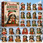 CHRISTMAS KICKOFF 40% OFF - Christmas Bernese Mountain Advent Calendar 2026 - 24-Day Festive Countdown, Acrylic Charms Blind Box - Gift For Bernese Mountain Dog Lovers AC0HT415
