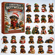 CHRISTMAS KICKOFF 40% OFF - Christmas Rottweiler Advent Calendar 2026 - 24-Day Festive Countdown, Acrylic Charms Blind Box - Gift For Rottweiler Lovers AC0HT194