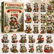 CHRISTMAS KICKOFF 40% OFF - Christmas Woodland Raccoon Advent Calendar 2026 - 24-Day Festive Countdown, Acrylic Charms Blind Box - Gift For Woodland Lovers, Family & Friends AC0HT289