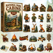 CHRISTMAS KICKOFF 40% OFF - National Park Cabins Advent Calendar 2026 - 24-Day Festive Countdown, Acrylic Charms Blind Box - Gift For Family & Friends AC0HT296