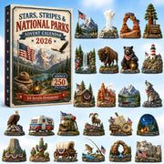 CHRISTMAS KICKOFF 40% OFF - Stars, Stripes & National Parks Advent Calendar 2026 - 24-Day Festive Countdown, Acrylic Charms Blind Box - Gift For Family & Friends AC0HT295
