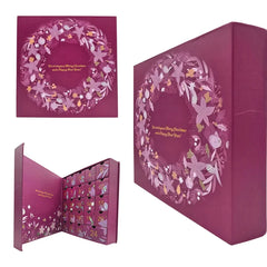 Advent calendar with surprise jewels in cameo, real coral, and various stones