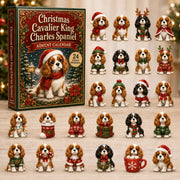 CHRISTMAS KICKOFF 40% OFF - Christmas Cavalier King Charles Spaniel Advent Calendar 2026 - 24-Day Festive Countdown, Acrylic Charms Blind Box - Gift For Dog Lovers AC0NT086