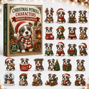CHRISTMAS KICKOFF 40% OFF - Christmas Pitbull Characters Advent Calendar 2026 - 24-Day Festive Countdown, Acrylic Charms Blind Box - Gift For Pitbull Lovers