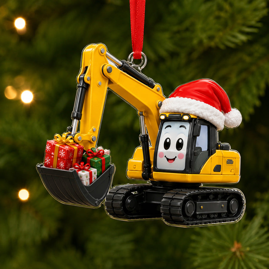 Construction Vehicle Presents Mica Ornament NCU0HT044