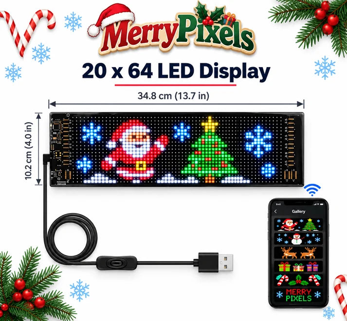 20 x 64 Merry Pixels display