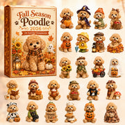 FALL SEASON KICKOFF 40% OFF - Fall Season Poodle Advent Calendar 2026 - 24-Day Festive Countdown, Acrylic Charms Blind Box - Gift For Poodle Lovers AC0HT265