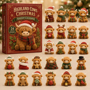 CHRISMAST KICKOFF 40% OFF - Highland Cow Christmas Advent Calendar 2026 - 24-Day Festive Countdown, Acrylic Charms Blind Box - Gift For Cow Lovers AC0TM114