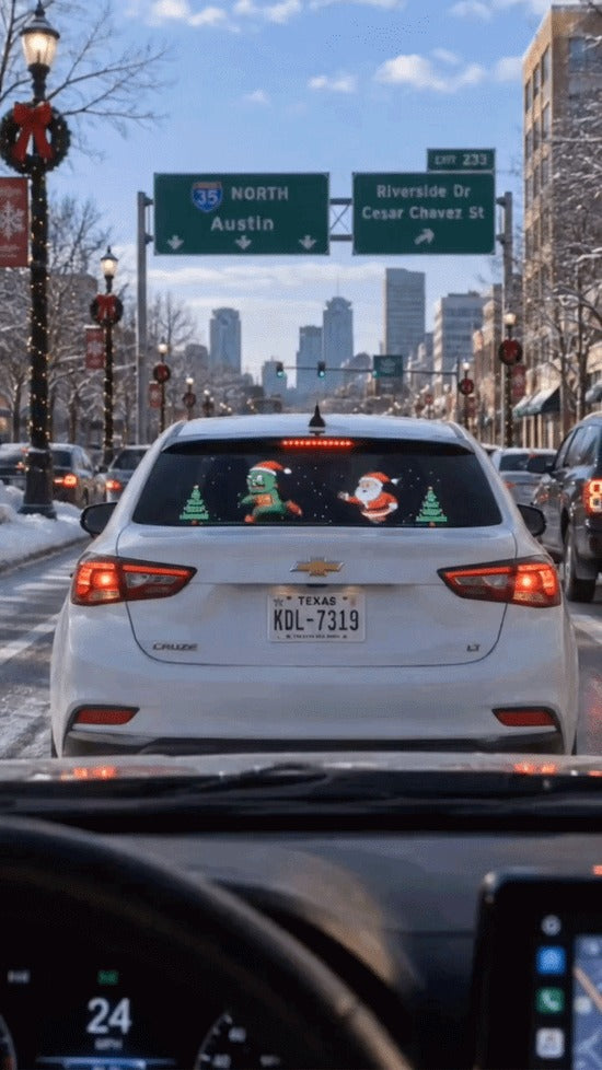Merry Pixels Christmas city driving display