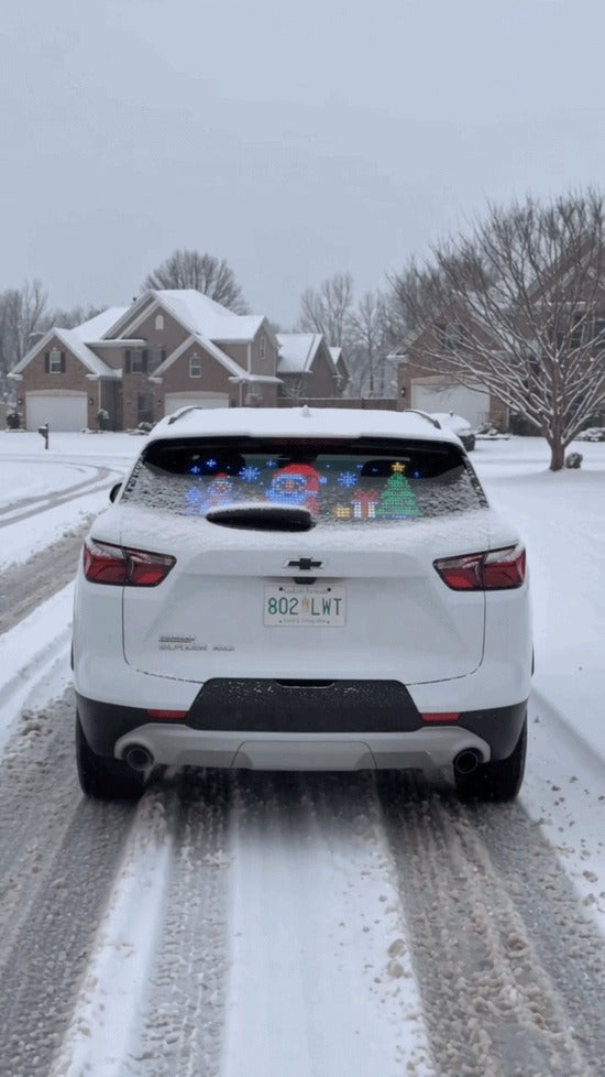 Merry Pixels snowy neighborhood display