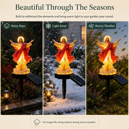 ✝️ Solar-Powered Illuminated Jesus Garden Statue | Automatic Halo Glow Outdoor Faith Decor for Gardens, Pathways & Prayer Spaces ✨