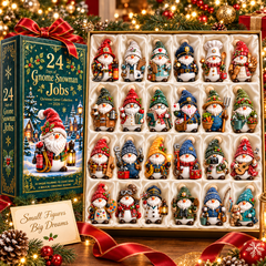 2026 Gnome Snowman Jobs 24-Day Christmas Countdown Calendar – 24 Unique Career Snowman Gnome Miniatures, Whimsical Holiday Collector’s Gift