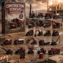 Construction Vehicles Fleet Advent Calendar 2026 - 24-Day Festive Countdown, Acrylic Charms Blind Box