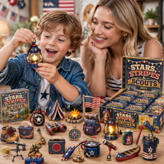 Stars Stripes Camping  Advent Calendar 2026 - 24-Day Festive Countdown, Acrylic Charms Blind Box