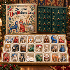 2026 Ugly Medieval Cats Advent Calendar – 24 Unique Collectible Cat Figurines for a Quirky Christmas Countdown
